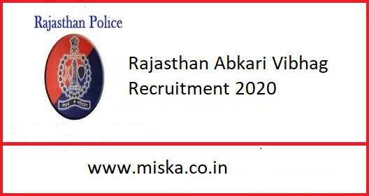 Rajasthan Abkari Vibhag Recruitment 2020 21 1000 Constable Rajasthan Abkari Vibhag Recruitment 2020 21 1000 Constable