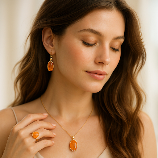Orange kyanite jewelry
